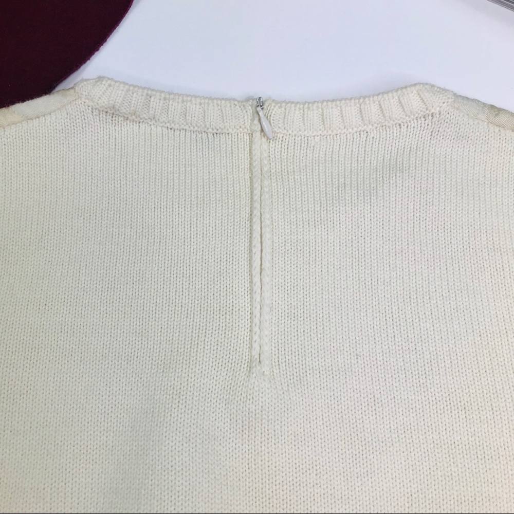 [Les Copains] 100% Wool Cream Sweater Size Small - Picture 8 of 8